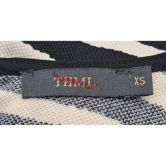 Women's - THML Black & Cream Striped Sleeveless Dress, Size XS - Picture 5 of 9